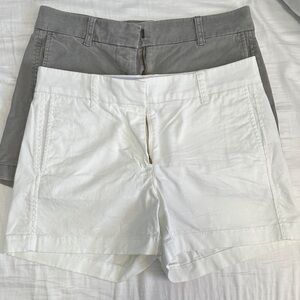 J crew Set of Two  Gray and White Shorts size 2 NEW *Clean out- closet *